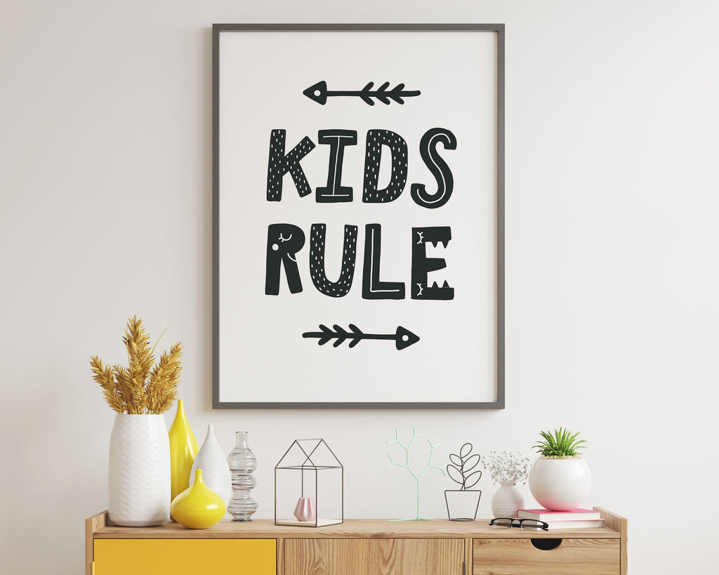 NURSERY WALL ART, Kids Rule Print, Nursery Decor, Nursery Prints, Nursery Art - Happy You Prints