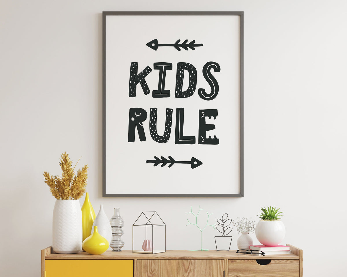 NURSERY WALL ART, Kids Rule Print, Nursery Decor, Nursery Prints, Nursery Art - Happy You Prints