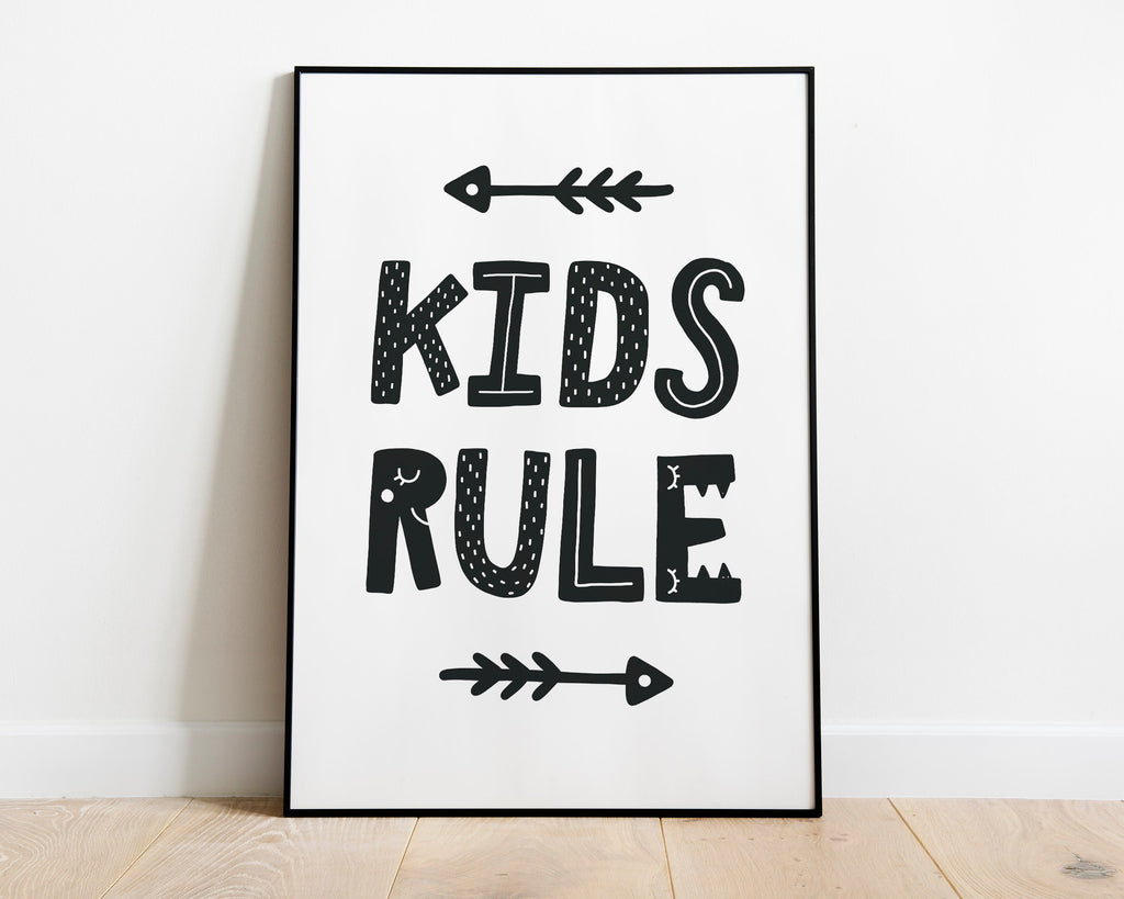 NURSERY WALL ART, Kids Rule Print, Nursery Decor, Nursery Prints, Nursery Art - Happy You Prints