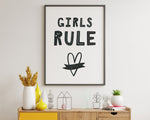 NURSERY WALL ART, Girls Rule Print, Nursery Prints, Nursery Poster, Home Décor - Happy You Prints