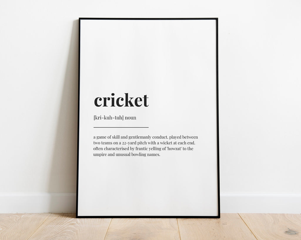 CRICKET DEFINITION PRINT - Happy You Prints