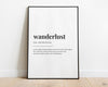 WANDERLUST DEFINITION PRINT | Wall Art Print | Definition Print | Quote Print - Happy You Prints