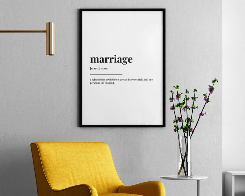 MARRIAGE DEFINITION PRINT - Happy You Prints