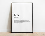 BEER DEFINITION PRINT | Wall Art Print | Definition Print | Quote Print - Happy You Prints