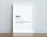 BEER DEFINITION PRINT | Wall Art Print | Definition Print | Quote Print - Happy You Prints