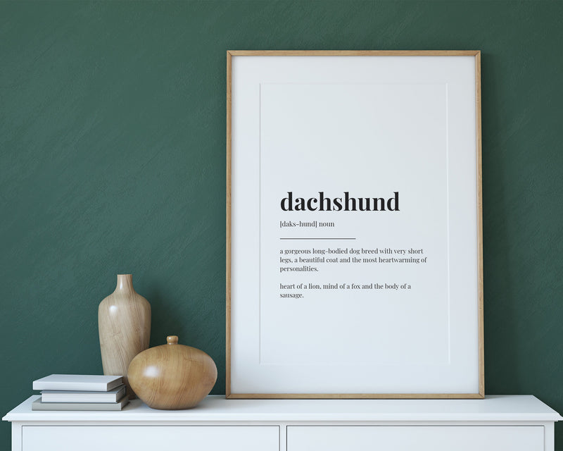 DACHSHUND DEFINITION PRINT | Wall Art Print | Definition Print | Quote Print - Happy You Prints