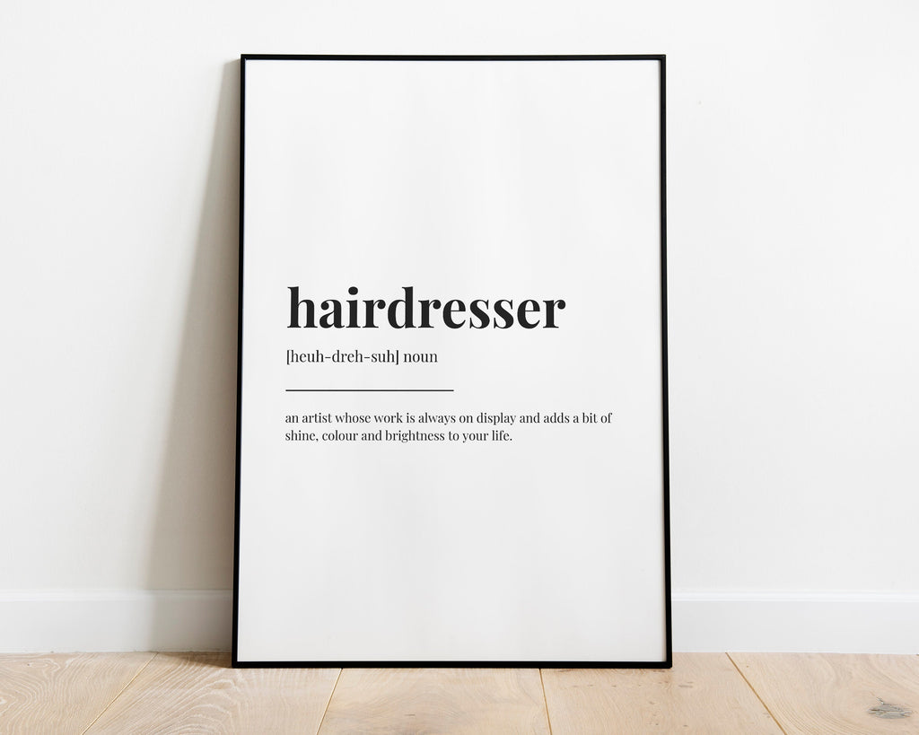 HAIRDRESSER DEFINITION PRINT - Happy You Prints