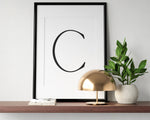 Letter C Print, Letter C Wall Art, Letter C Decor, Letter C Monogram, Letter C Nursery Decor, Letter C Initial - Happy You Prints