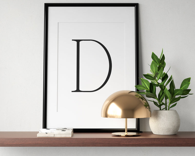 Letter D Print, Letter D Wall Art, Letter D Decor, Letter D Monogram, Letter D Nursery Decor, Letter D Initial - Happy You Prints