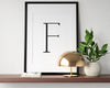 Letter F Print, Letter F Wall Art, Letter F Decor, Letter F Monogram, Letter F Nursery Decor, Letter F Initial - Happy You Prints