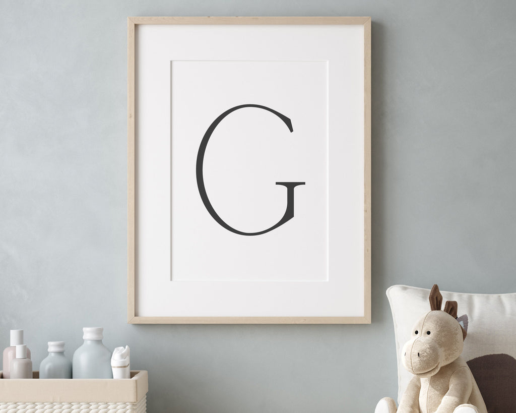 Letter G Print, Letter G Wall Art, Letter G Decor, Letter G Monogram, Letter G Nursery Decor, Letter G Initial - Happy You Prints