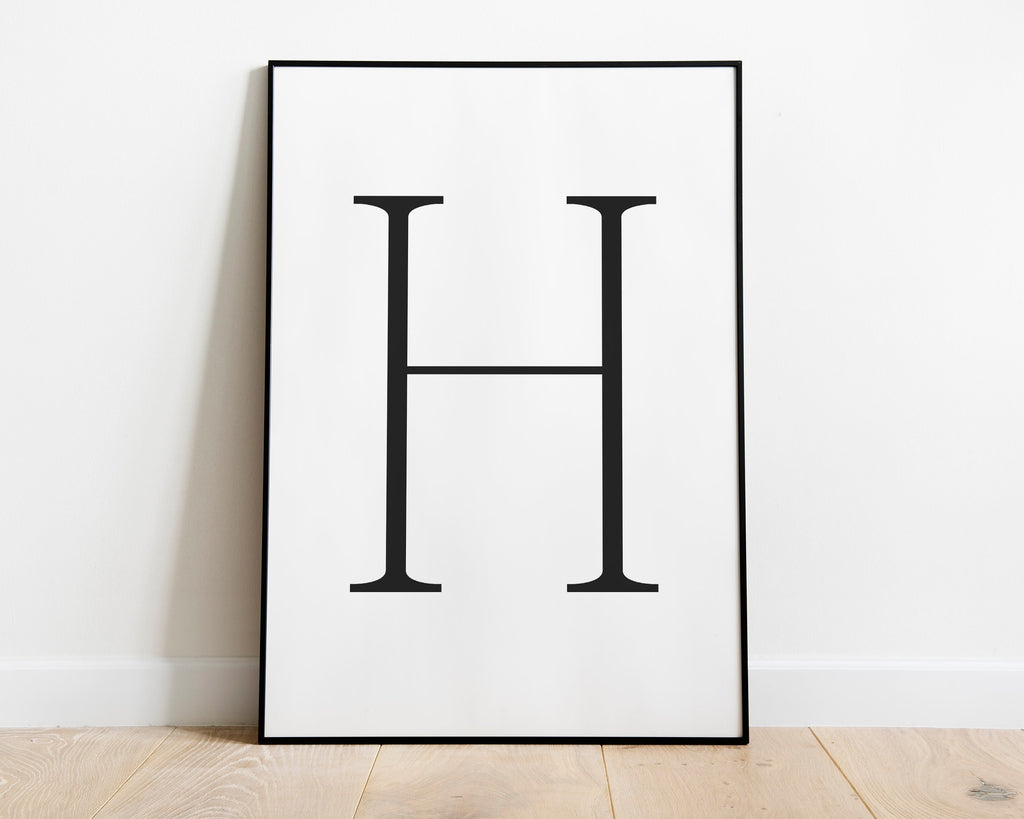 Letter H Print, Letter H Wall Art, Letter H Decor, Letter H Monogram, Letter H Nursery Decor, Letter H Initial - Happy You Prints