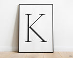 Letter K Print, Letter K Wall Art, Letter K Decor, Letter K Monogram, Letter K Nursery Decor, Letter K Initial - Happy You Prints