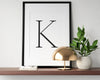 Letter K Print, Letter K Wall Art, Letter K Decor, Letter K Monogram, Letter K Nursery Decor, Letter K Initial - Happy You Prints