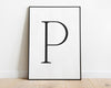 Letter P Print, Letter P Wall Art, Letter P Decor, Letter P Monogram, Letter P Nursery Decor, Letter P Initial - Happy You Prints