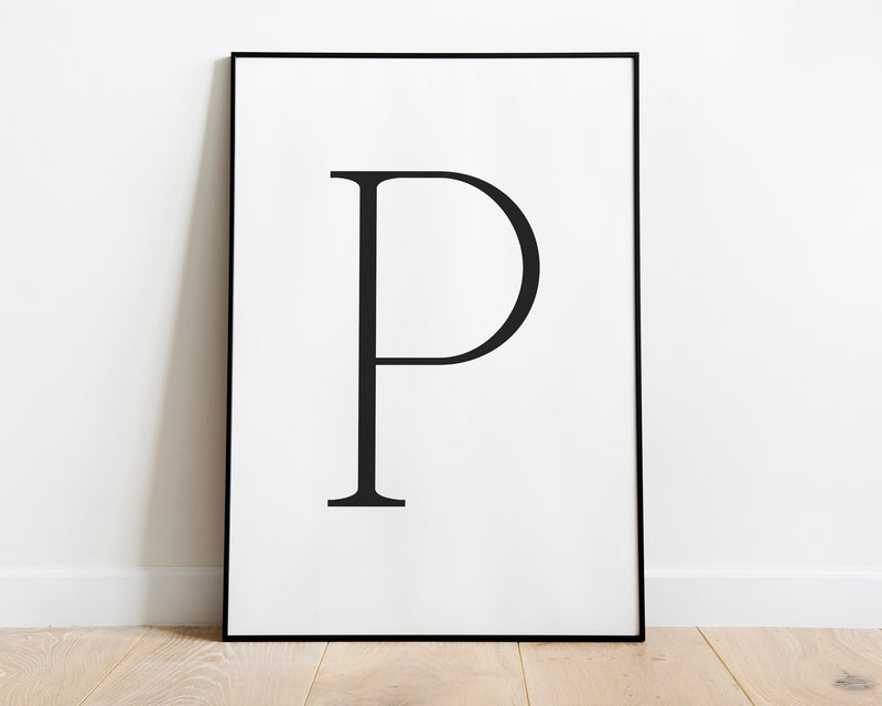 Letter P Print, Letter P Wall Art, Letter P Decor, Letter P Monogram, Letter P Nursery Decor, Letter P Initial - Happy You Prints