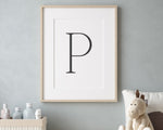 Letter P Print, Letter P Wall Art, Letter P Decor, Letter P Monogram, Letter P Nursery Decor, Letter P Initial - Happy You Prints