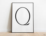 Letter Q Print, Letter Q Wall Art, Letter Q Decor, Letter Q Monogram, Letter Q Nursery Decor, Letter Q Initial - Happy You Prints