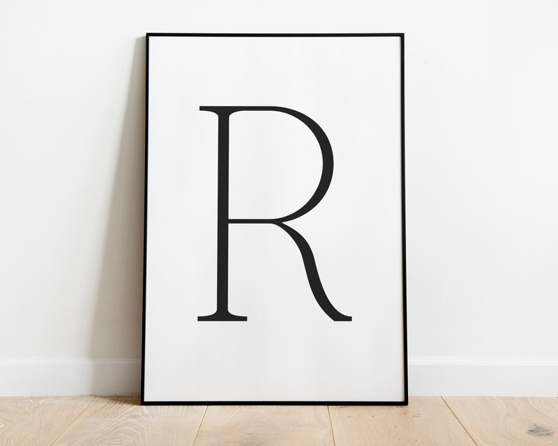 Letter R Print, Letter R Wall Art, Letter R Decor, Letter R Monogram, Letter R Nursery Decor, Letter R Initial - Happy You Prints