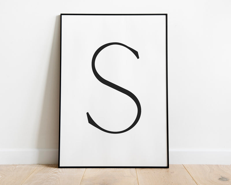 Letter S Print, Letter S Wall Art, Letter S Decor, Letter S Monogram, Letter S Nursery Decor, Letter S Initial - Happy You Prints