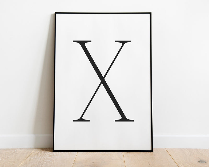 Letter X Print, Letter X Wall Art, Letter X Decor, Letter X Monogram, Letter X Nursery Decor, Letter X Initial - Happy You Prints