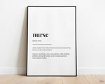 NURSE DEFINITION PRINT | Wall Art Print | Nurse Print | Definition Print | Quote Print - Happy You Prints