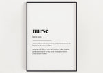 NURSE DEFINITION PRINT | Wall Art Print | Nurse Print | Definition Print | Quote Print - Happy You Prints