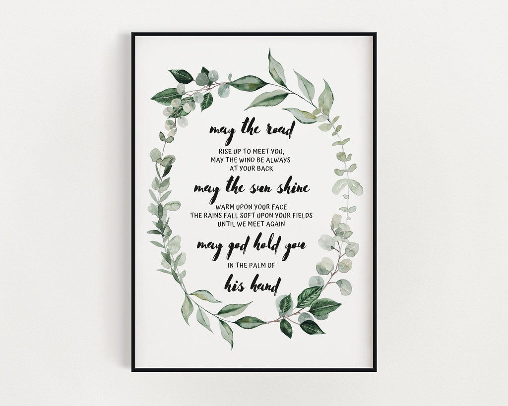 IRISH BLESSING QUOTE | Wall Art Print | May The Road Rise Up To Meet You | Irish Poem - Happy You Prints