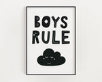 NURSERY WALL ART, Boys Rule Print, Nursery Prints, Nursery Poster, Home Decor - Happy You Prints