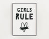 NURSERY WALL ART, Girls Rule Print, Nursery Prints, Nursery Poster, Home Décor - Happy You Prints