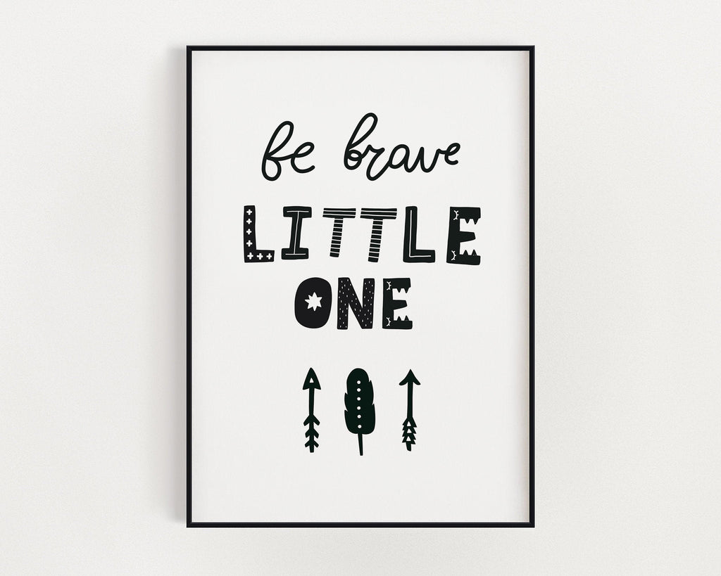 NURSERY WALL ART, Be Brave Little One, Nursery Decor, Nursery Prints, Nursery Art - Happy You Prints