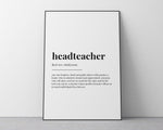 HEADTEACHER DEFINITION PRINT - Happy You Prints