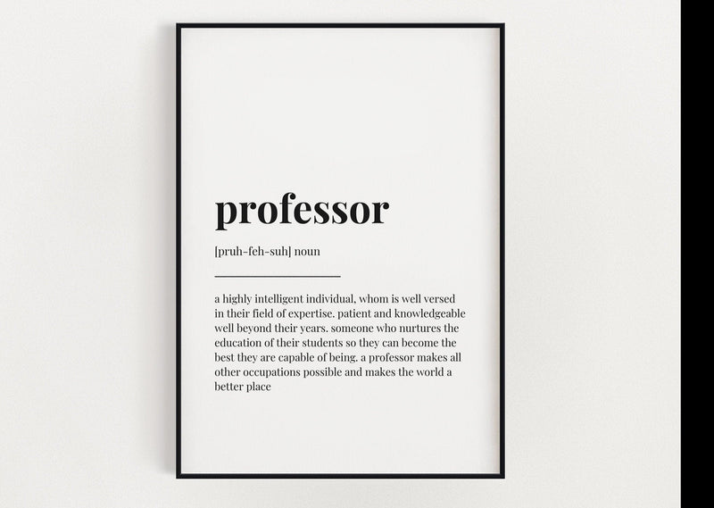 PROFESSOR DEFINITION PRINT | Wall Art Print | professor Print | Definition Print | Quote Print - Happy You Prints