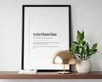 VETERINARIAN DEFINITION PRINT | Wall Art Print | Veterinarian Print | Definition Print | Quote Print | Gift for Vet - Happy You Prints