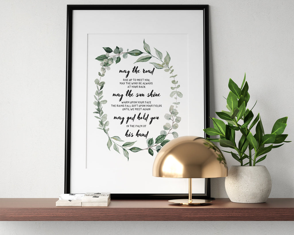 IRISH BLESSING QUOTE | Wall Art Print | May The Road Rise Up To Meet You | Irish Poem - Happy You Prints
