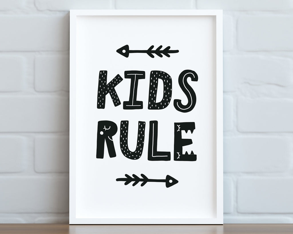 NURSERY WALL ART, Kids Rule Print, Nursery Decor, Nursery Prints, Nursery Art - Happy You Prints