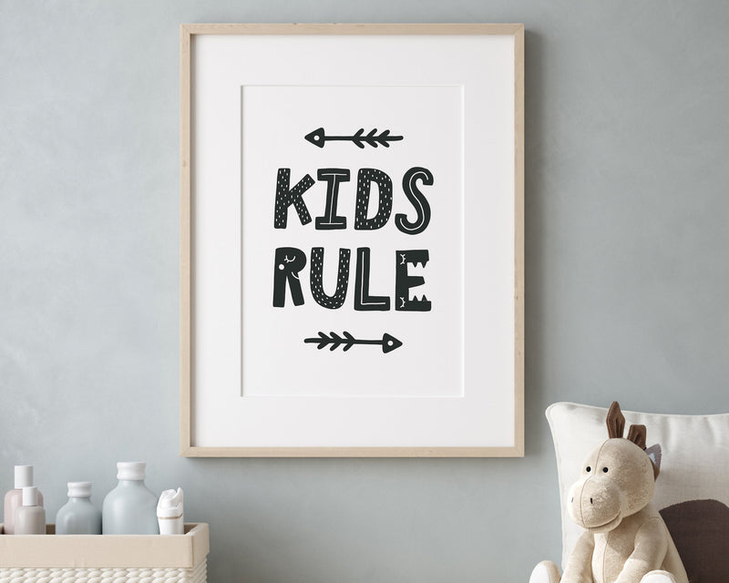NURSERY WALL ART, Kids Rule Print, Nursery Decor, Nursery Prints, Nursery Art - Happy You Prints