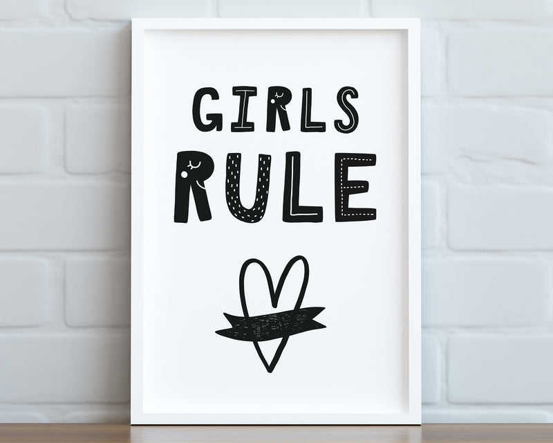 NURSERY WALL ART, Girls Rule Print, Nursery Prints, Nursery Poster, Home Décor - Happy You Prints