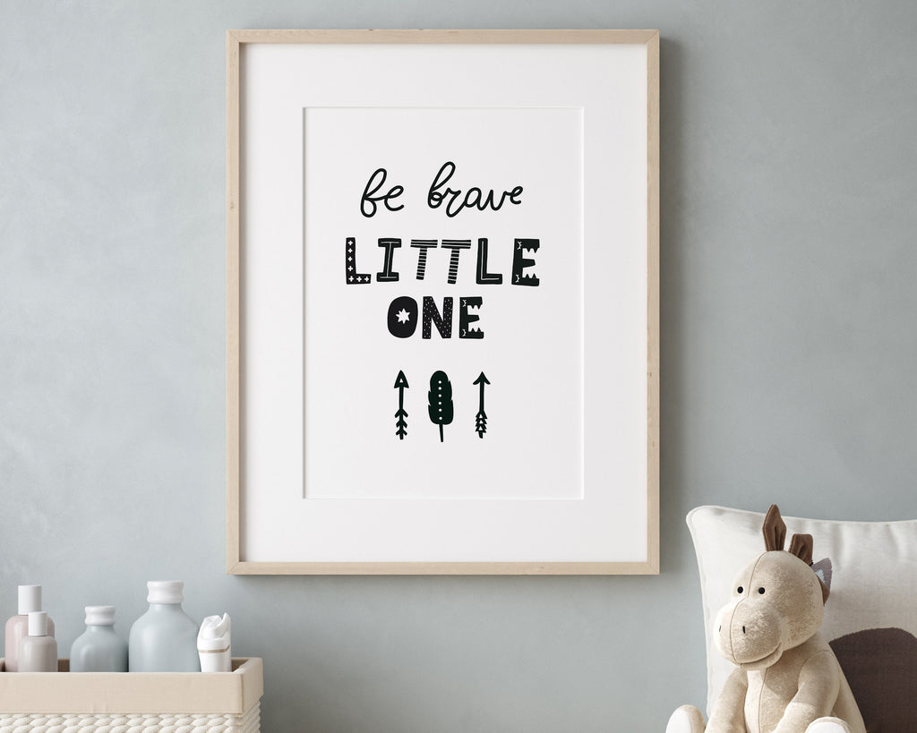 NURSERY WALL ART, Be Brave Little One, Nursery Decor, Nursery Prints, Nursery Art - Happy You Prints