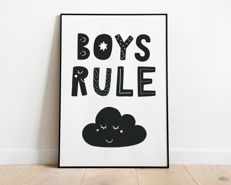 NURSERY WALL ART, Boys Rule Print, Nursery Prints, Nursery Poster, Home Decor - Happy You Prints