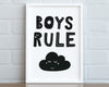 NURSERY WALL ART, Boys Rule Print, Nursery Prints, Nursery Poster, Home Decor - Happy You Prints