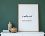 WANDERLUST DEFINITION PRINT | Wall Art Print | Definition Print | Quote Print - Happy You Prints