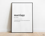 MARRIAGE DEFINITION PRINT - Happy You Prints