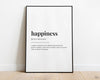 HAPPINESS DEFINITION PRINT | Wall Art Print | Definition Print | Quote Print - Happy You Prints