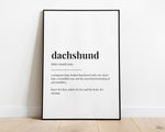 DACHSHUND DEFINITION PRINT | Wall Art Print | Definition Print | Quote Print - Happy You Prints