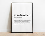 GRANDMOTHER DEFINITION PRINT | Wall Art Print | Definition Print | Quote Print - Happy You Prints