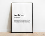 SOULMATE DEFINITION PRINT | Wall Art Print | Definition Print | Quote Print - Happy You Prints