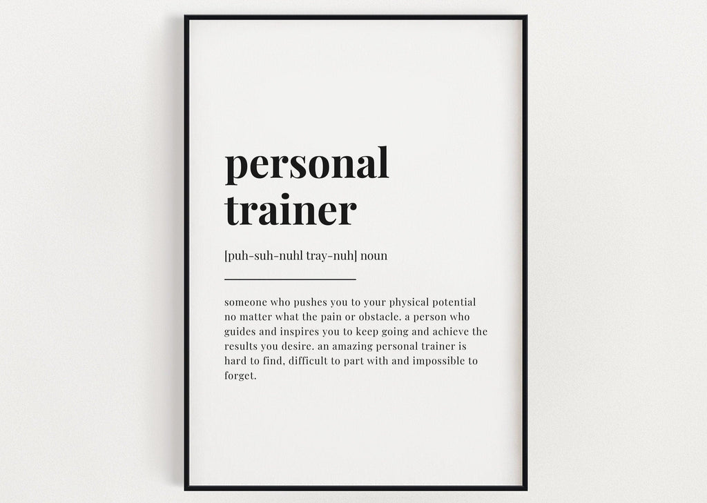 PERSONAL TRAINER PRINT | Wall Art Print | Personal Trainer Print | Definition Print | Gift for Personal Trainer - Happy You Prints