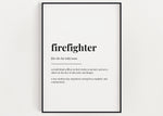 FIREFIGHTER DEFINITION PRINT | Wall Art Print | Firefighter Print | Definition Print | Quote Print | Gift for Firefighter - Happy You Prints