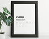 EXCUSE DEFINITION PRINT - Happy You Prints